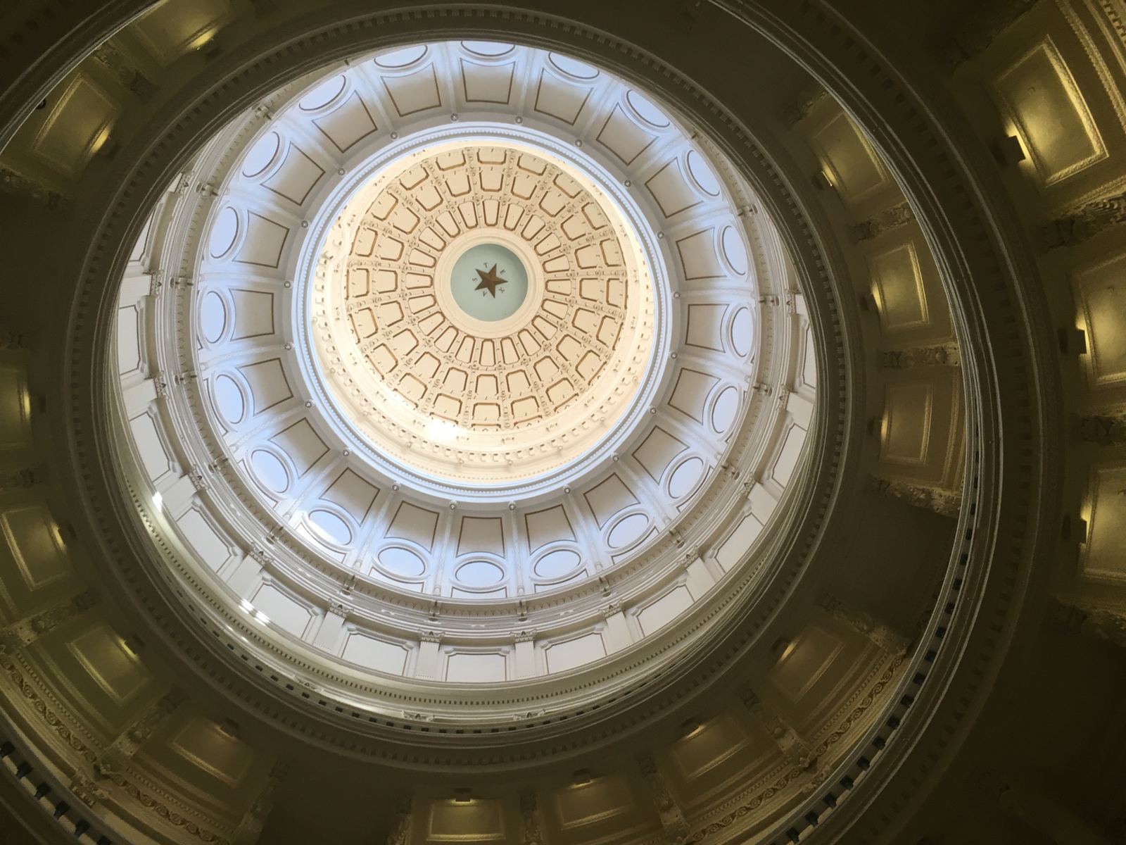 Looking up into the Texas State Capitol dome